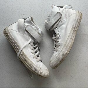 CONVERSE Brea White Leather High Top Sneakers Size 9